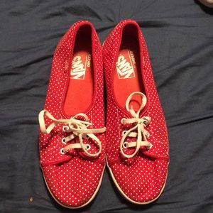 VANS red white poke a dot
